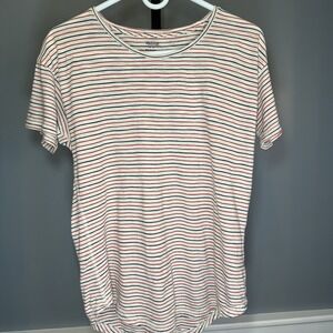 Madewell Striped T-Shirt Size S Patriotic Red Blue Cream‎ Short Sleeve Casual